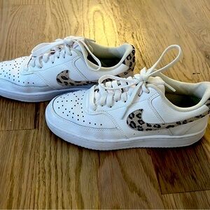 Nike Court Vision Low Leopard Swoosh White (Women's) 6